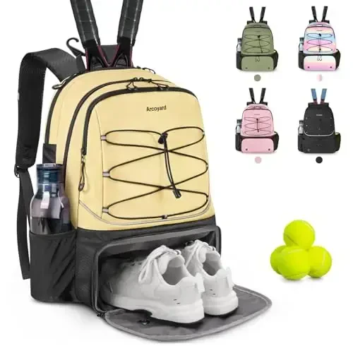 Arcoyard Tennis Bag Holds 2 Rackets, Professional Tennis Bags for Women, Tennis Backpack with Ventilated Shoe Compartment - 1