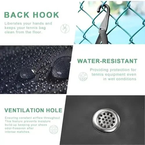 Arcoyard Tennis Bag Holds 2 Rackets, Professional Tennis Bags for Women, Tennis Backpack with Ventilated Shoe Compartment - 4