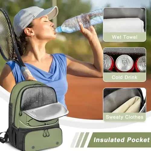 Arcoyard Tennis Bag Holds 2 Rackets, Professional Tennis Bags for Women, Tennis Backpack with Ventilated Shoe Compartment - 6