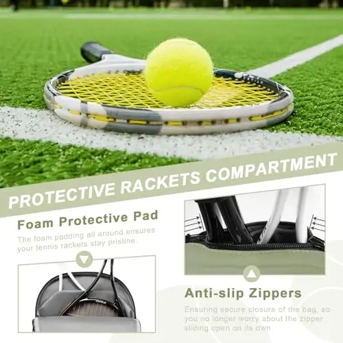 Arcoyard Tennis Bag Holds 2 Rackets, Professional Tennis Bags for Women, Tennis Backpack with Ventilated Shoe Compartment - 4