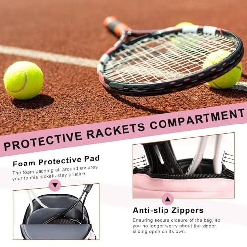 Arcoyard Tennis Bag, Large Tennis Bags For Women, Tennis Backpack with Ventilated Shoe Compartment and Insulated Pocket, Hold 2 Tennis Pickleball Rackets, Tennis Pickleball Balls and More - 10