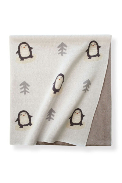 Arctic Penguins Knitted Baby Blanket - 3