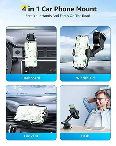 AREDAN [2025 Stable Nano Suction Cup Phone Mount for Car Universal Hands-Free Suction Cell Phone Holder for Car Dashboard Air Vent Car Phone Holder Mount for Samsung iPhone 16 15 14 Plus Pro Max - MODAZONE (1)