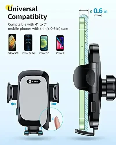 AREDAN [2025 Stabil Nano So'rish Ko'zg'i Telefon Uslagichi Avtomobil uchun Universal Qo'llarsiz So'rish Telefon Tutqichi Avtomobil Panel yoki Havolash Teshigi uchun Samsung iPhone 16 15 14 Plus Pro Max - 4