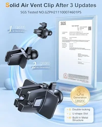 AREDAN Phone Mount for Car [Military-Grade Super Suction] Universal Hands-Free Phone Holder for Dashboard Windshield Air Vent for iPhone 16 Pro Max Plus Samsung All Phones & Cars - 3