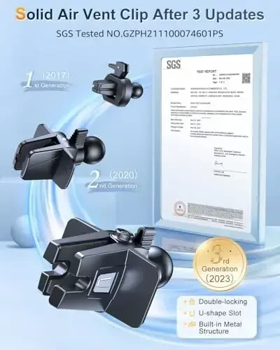 AREDAN Avtomobil uchun telefon ushlagichi [Harbiy darajadagi super so'rg'ich] Universal qo'lsiz telefon ushlagichi iPhone 16 Pro Max Plus Samsung barcha telefonlar va avtomobillar uchun panel oynasi shamollatish teshigi uchun - 3