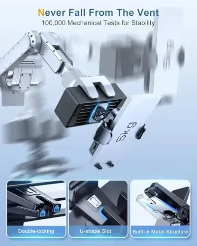 AREDAN Avtomobil uchun telefon ushlagichi [Harbiy darajadagi super so'rg'ich] Universal qo'lsiz telefon ushlagichi iPhone 16 Pro Max Plus Samsung barcha telefonlar va avtomobillar uchun panel oynasi shamollatish teshigi uchun - 4