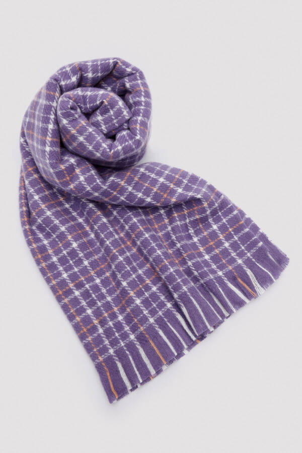 Aren Plaid Purple Scarf - 3