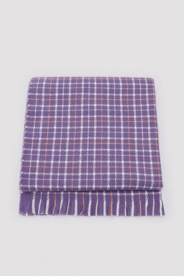 Aren Plaid Purple Scarf - 4