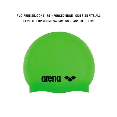 Arena Classic Junior Silicone Qizlar va o'g'il bolalar uchun unisex suzish qalpoqchasi Qulay chidamli bolalar havzasi uchun cho'milish qalpoqchasi, bir o'lcham - 2