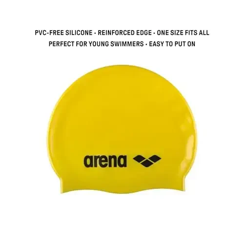 Arena Classic Junior Silicone Qizlar va o'g'il bolalar uchun unisex suzish qalpoqchasi Qulay chidamli bolalar hovuzi uchun cho'milish qalpoqchasi, bir o'lcham - ARENA (1)