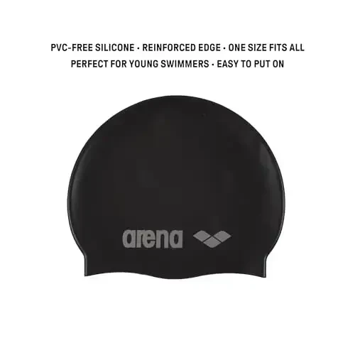 Arena Classic Junior Silicone Qizlar va o'g'il bolalar uchun Unisex suzish shapkasi Qulay Bardoshli Bolalar Hovuzda cho'milish shapkasi, Bir o'lcham - ARENA (1)