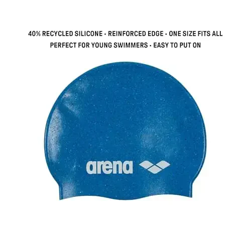 Arena Classic Junior Silicone Unisex Swim Cap for Girls and Boys Comfortable Durable Kids’ Pool Bathing Cap, One Size - 2