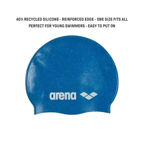 Arena Classic Junior Silicone Unisex Swim Cap for Girls and Boys Comfortable Durable Kids’ Pool Bathing Cap, One Size - ARENA (1)