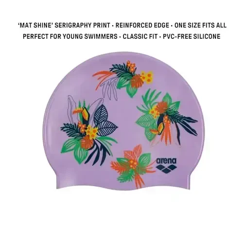 Arena Classic Junior Silicone Unisex Swim Cap for Girls and Boys Comfortable Durable Kids’ Pool Bathing Cap, One Size - 2