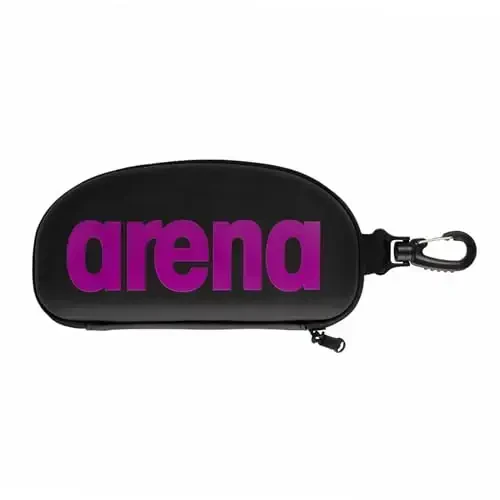 Arena Unisex Swim Goggle Case For Swimming Goggles, Protective Hardcover Carrying Case With Clip, Multiple Colors 