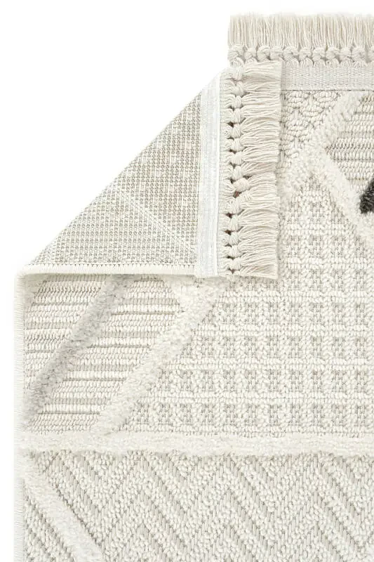 Ares 8805 Bohem Halı Salon Halısı Krem Halı Koridor Halısı Kesme Halı Yolluk Oturma Odası Halısı-Krem - 4