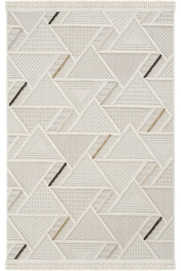 Ares 8805 Bohemian Rug Living Room Rug Cream Rug Corridor Rug Cut Rug Runner Living Room Rug - 25