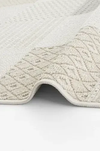 Ares 8806 Bej Gilam Salon Gilami Patchwork Gilam Koridor Gilami Kesma Gilam Yo'lak O'tirish Xonasi Gilami-Bej - 6