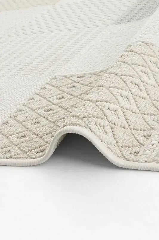 Ares 8806 Bej Gilam Salon Gilami Patchwork Gilam Koridor Gilami Kesma Gilam Yo'lak O'tirish Xonasi Gilami-Bej - 6