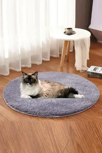 Ares Cat Bed Plush Pet Bed Cat Nest Mat Cat Cushion Kennel-Gray1 - 1