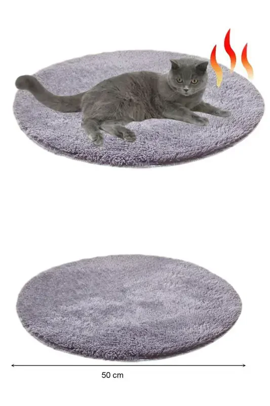 Ares Cat Bed Plush Pet Bed Cat Nest Mat Cat Cushion Kennel-Gray1 - 2