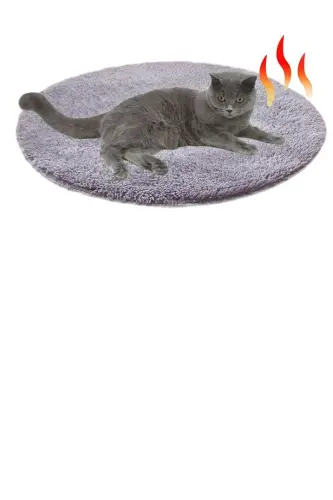 Ares Kedi Minderi Peluş Evcil Hayvan Yatağı Kedi Yuvası Matı Kedi Minderi Kulübesi - Gri1 - 4