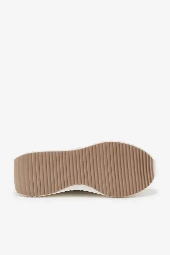Ares Nude Hakiki Deri Kadın Sneakers - Nude - 6
