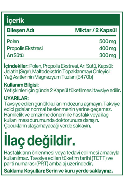 Arı Kompleksi (Propolis, Arı Sütü, Polen) 60 Kapsül - 2