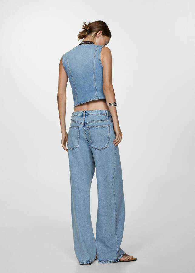 Ari wide leg mid-rise jeans - Dusty Blue - 4