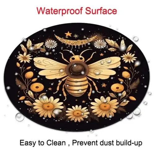 Bees Round Mouse pad Customized Mousepad Non-Slip Rubber Base Mouse Pads for Computers Laptop Office Desk Accessories Mouse pad - 4