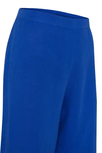 Arka Bel Lastikli Keten Pantolon-Saks - AKER (1)