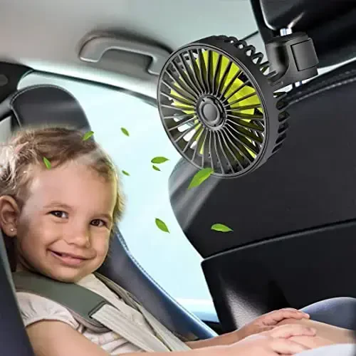 HUENLYEL USB Car Seat Fans for Backseat Baby, Electric 5V USB Car Cooling Fan for Car Rear Seat Baby Kids Passengers(USB Powered Only, No Battery) - HUENLYEL