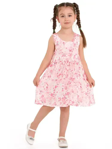 Pembe Arkası Kurdeleli Askılı Dokuma Elbise 73514-Pembe - LC WAIKIKI (1)