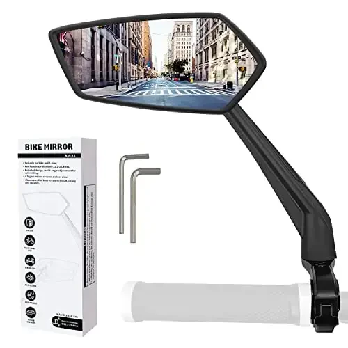 Arkham Bike Mirror for Handlebar Adjustable Bicycle Rear View Mirror 360 Rotatable, HD Glass Bicycle Mirror Shakeproof, Easy Installation,Wide View Angle, Essential Bike Tool for All Bicyclists,Left - MODAZONE