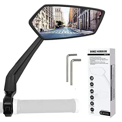 Arkham Bike Mirror for Handlebar Adjustable Bicycle Rear View Mirror 360 Rotatable, HD Glass Bicycle Mirror Shakeproof, Easy Installation,Wide View Angle, Essential Bike Tool for All Bicyclists,Right - MODAZONE