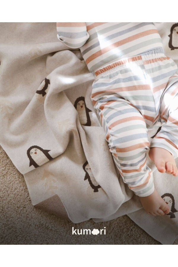 Арктические пингвины Трикотажное одеяло для новорожденных - 5