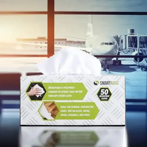 Arkwright Smart Rags in Box - (Pack of 50) Lint Free Microfiber Cleaning Cloth, Scratch & Streak-Free, Dispensable Wash Towels for Cars, Window Glass, and Auto Shop, 12 x 12 in, White - 5