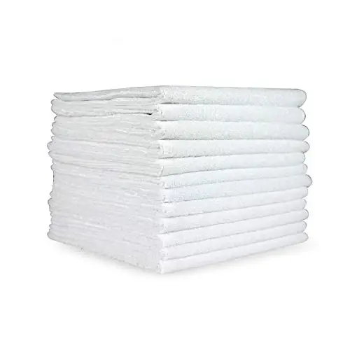 Arkwright Microfiber Tozalash Matolari - (12 dona) Katta tuk va chiziqsiz quritish sochiqlari, 300 GSM Super absorbent va tez quriydi, mashina, oyna va deraza uchun ideal tozalovchi, 16 x 16 dyuym, oq - 1