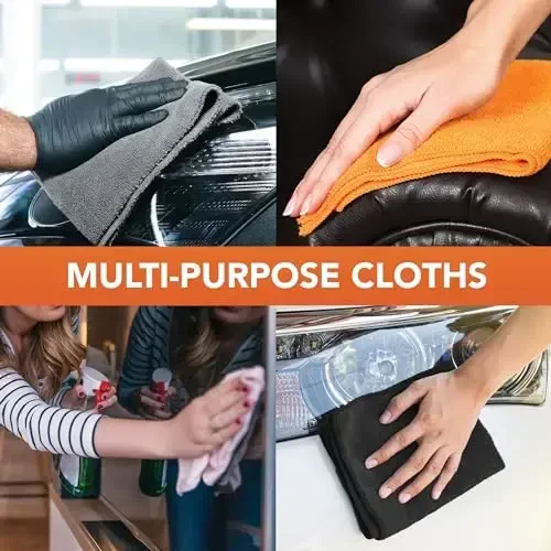 Arkwright Microfiber Cleaning Cloths - (Pack of 12) Large Lint & Streak-Free Drying Wash Towels, 300 GSM Super Absorbent & Quick Dry, Perfect Cleaner for Car, Glass, and Window, 16 x 16 in, Red - 4