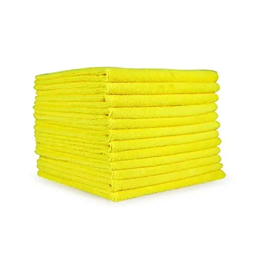 Arkwright Microfiber Cleaning Cloths - (Pack of 12) Large Lint & Streak-Free Drying Wash Towels, 300 GSM Super Absorbent & Quick Dry, Perfect Cleaner for Car, Glass, and Window, 16 x 16 in, Yellow - 1