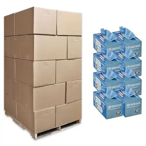 Arkwright Smart Rags in Box - (14400 dona pallet) Tolasiz mikrofiber tozalovchi mato, tirnalish va iz qoldirmaydi, avtomobillar, deraza oynalari va avtodokonga mo'ljallangan, 12 x 12 dyuym, ko'k rangdagi yuvish sochiqlari - 1