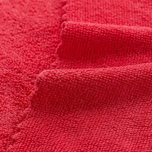 Arkwright Smart Rags in Box - (50 dona) tuk qoldirmaydigan mikrofiberli tozalash latta, tirnalish va dog' qoldirmaydi, avtomobillar, deraza oynalari va avtodo'kon uchun tarqatiladigan yuvish sochiqlari, 12 x 12 dyuym, qizil - 3