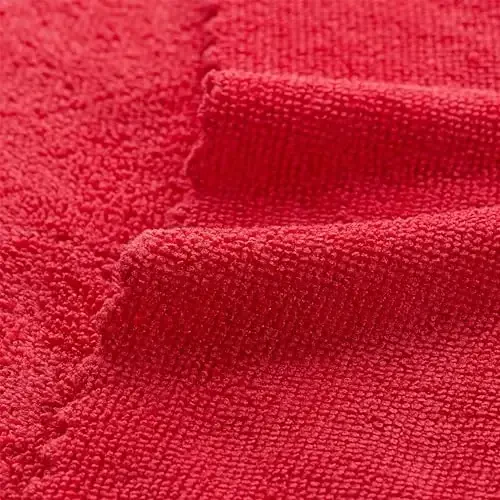 Arkwright Smart Rags in Box - (50 dona) tuk qoldirmaydigan mikrofiberli tozalash latta, tirnalish va dog' qoldirmaydi, avtomobillar, deraza oynalari va avtodo'kon uchun tarqatiladigan yuvish sochiqlari, 12 x 12 dyuym, qizil - 3