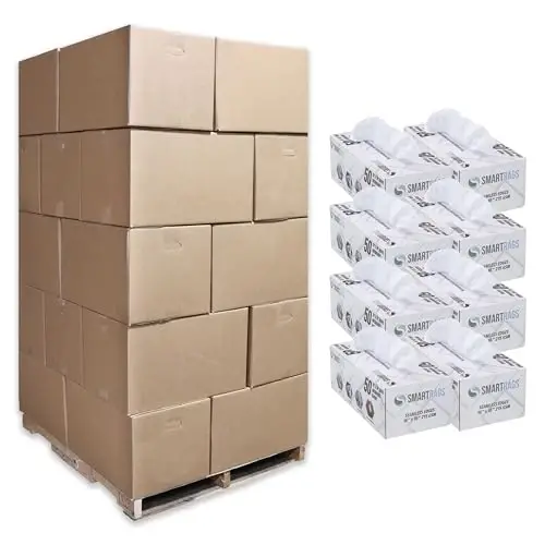 Arkwright Smart Rags Microfiber Cleaning Cloths, Pallet of 8000, Lint Free 215 GSM Reusable Towels for Auto, Office and Household Cleaning, 16 x 16 in, White - 1