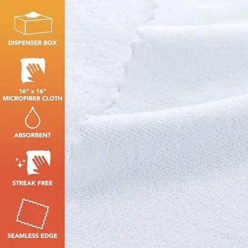 Arkwright Smart Rags Microfiber Cleaning Cloths, Pallet of 8000, Lint Free 215 GSM Reusable Towels for Auto, Office and Household Cleaning, 16 x 16 in, White - 2