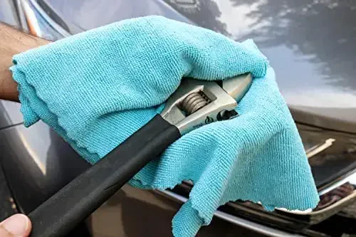 Arkwright SmartEdge Microfiber Cleaning Cloths - (Pack of 12) Thick Edge Less Dish Drying Towel for Car, Polishing, Washing, and Auto Detailing, 16 x 16 in, Blue - 6