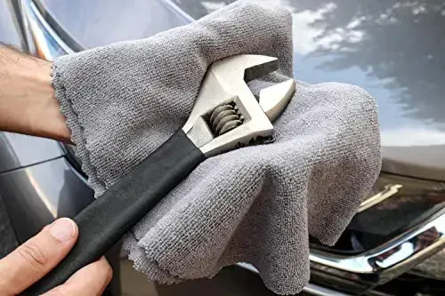 Arkwright SmartEdge Microfiber Cleaning Cloths - (Pack of 12) Thick Edge Less Dish Drying Towel for Car, Polishing, Washing, and Auto Detailing, 16 x 16 in, Grey - 6