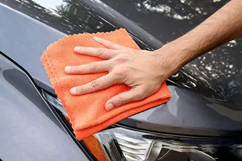 Arkwright SmartEdge Microfiber Cleaning Cloths - (Pack of 12) Thick Edge Less Dish Drying Towel for Car, Polishing, Washing, and Auto Detailing, 16 x 16 in, Orange - 4
