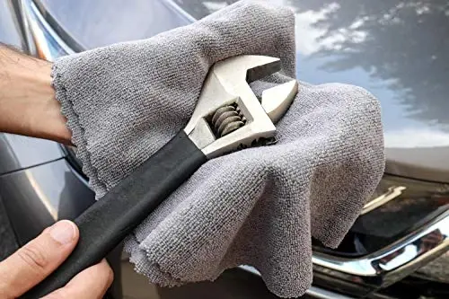 Arkwright SmartEdge Microfiber Cleaning Cloths - (Pack of 12) Thick Edge Less Dish Drying Towel for Car, Polishing, Washing, and Auto Detailing, 16 x 16 in, Grey - 6
